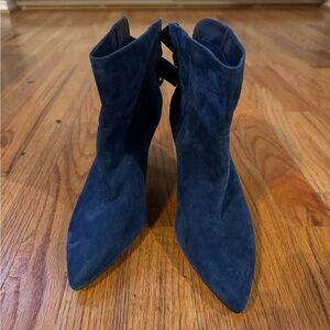 Lord & Taylor Blue Suede Ankle Boots